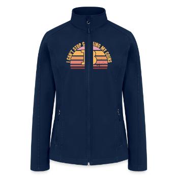 Can't Stop Checking Crypto Coins Blockchain Bitcoi - Women’s Soft Shell Jacket - navy - Front