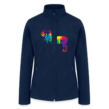 Moose Colorful Low Poly Art HUNTING Theme - Hunter - Women’s Soft Shell Jacket - navy - Front