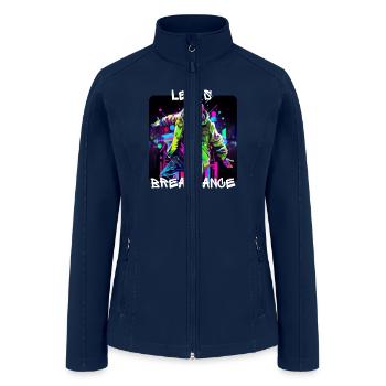 Man Dancing Breakdance On The Street In Graffiti - Women’s Soft Shell Jacket - navy - Front