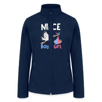 Niece Boy or Girl Gender Reveal Pregnancy Announce - Women’s Soft Shell Jacket - navy - Front