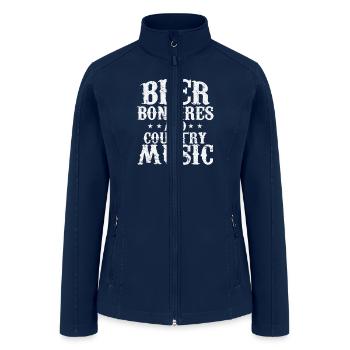 Beer, Bonfires and Country Music USA America - Women’s Soft Shell Jacket - navy - Front