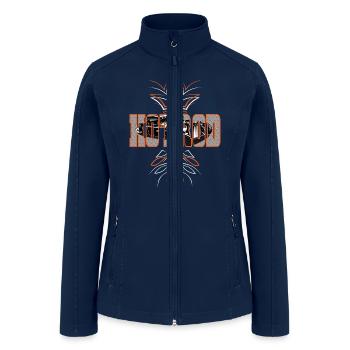 Hotrods and Pinstripes Rat Rods Car Guys - Women’s Soft Shell Jacket - navy - Front