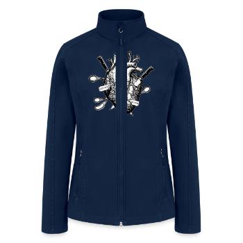 Broken heart - Love heartbreak - Women’s Soft Shell Jacket - navy - Front