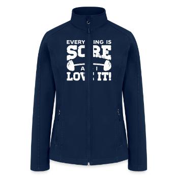 Sore Muscles Bodybuilding Gym Weightlifting - Women’s Soft Shell Jacket - navy - Front