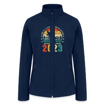 Awesome Since January 2023 Born In January 2023 - Women’s Soft Shell Jacket - navy - Front