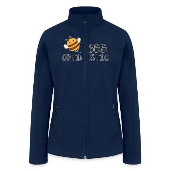 Funny Bee Optimistic Cute Motivational Optimism - Women’s Soft Shell Jacket - navy - Front
