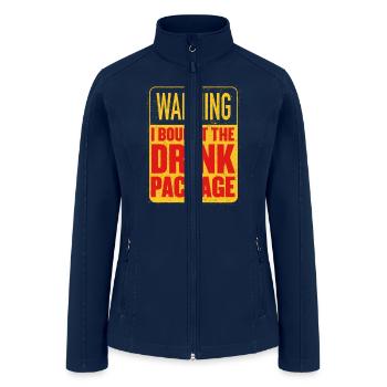 Warning I Bought The Drink Package - Women’s Soft Shell Jacket - navy - Front