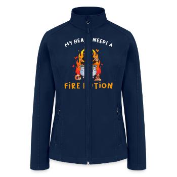 My Heart Needs A Fire Potion Sad Mental Health Wit - Women’s Soft Shell Jacket - navy - Front