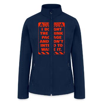 Warning I have booked the drink package party - Women’s Soft Shell Jacket - navy - Front