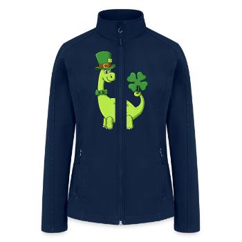 Happy St PaT Rex Dinosaur Saint Patrick s Day - Women’s Soft Shell Jacket - navy - Front