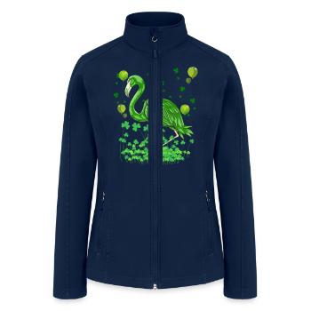 Flamingo Lovers Green Saint Patrick - Women’s Soft Shell Jacket - navy - Front