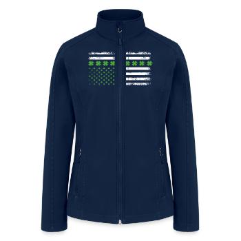 USA Flag Saint Patricks Day Style - Women’s Soft Shell Jacket - navy - Front