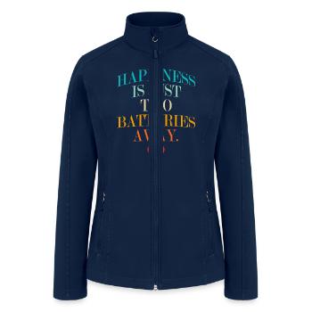 Happiness Is Just Two Batteries Away Funny Quote - Women’s Soft Shell Jacket - navy - Front