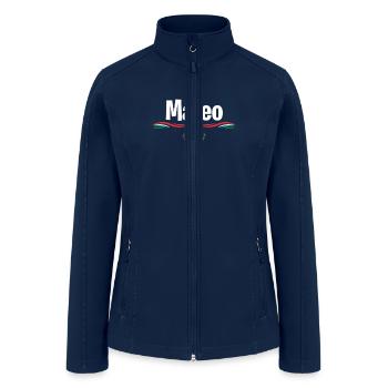 Mexico Flag T Shirt Spanish Birthday Name Mateo - Women’s Soft Shell Jacket - navy - Front
