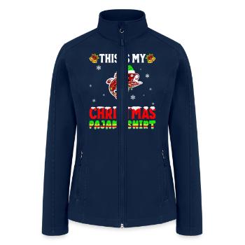 Cute This Is My Christmas Pajama Xmas Lights Fish - Women’s Soft Shell Jacket - navy - Front