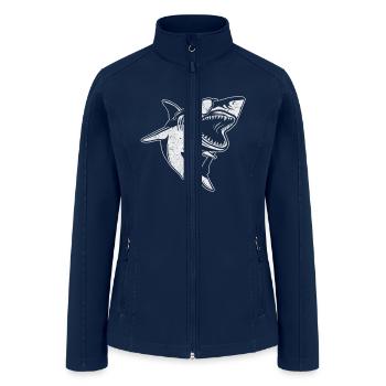 Shark Fish Sharkfish Great White Shark - Women’s Soft Shell Jacket - navy - Front
