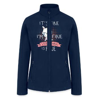 For Cat Lovers It's Fine I'm Fine Everything Is Fi - Women’s Soft Shell Jacket - navy - Front