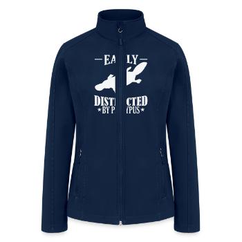 Easily Distracted by Platypus - Women’s Soft Shell Jacket - navy - Front