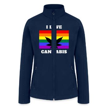 I love cannabis Queer Rainbowflag - Women’s Soft Shell Jacket - navy - Front
