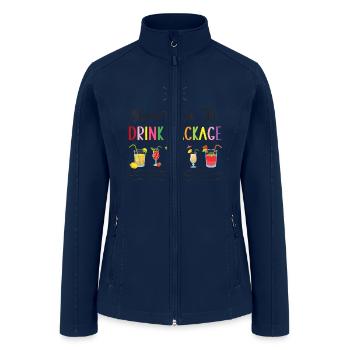 Blame It On the Drink Package Cruise Vacation Haw - Women’s Soft Shell Jacket - navy - Front