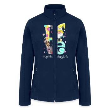 Funny LOVE Gnome Ophthalmology Life Easter Day Ch - Women’s Soft Shell Jacket - navy - Front