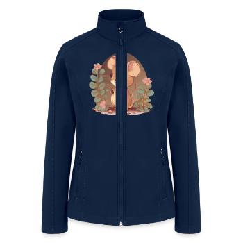 Cottagecore Mouse Cute Floral Pet Mice Lovers - Women’s Soft Shell Jacket - navy - Front
