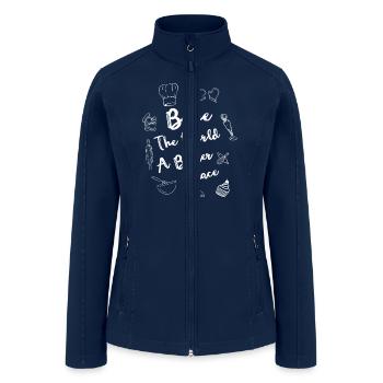 bake the world a better place - Women’s Soft Shell Jacket - navy - Front
