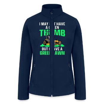 Lawn Mower Mowing Landscaping Landscaper - Women’s Soft Shell Jacket - navy - Front