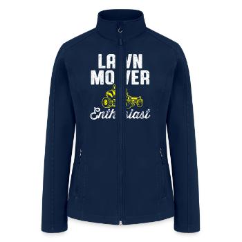 Lawn Mower Mowing Landscaping Landscaper - Women’s Soft Shell Jacket - navy - Front