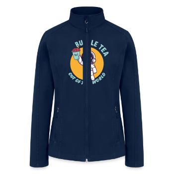 Bubble Tea Junkie, Bubble Tea Lover - Women’s Soft Shell Jacket - navy - Front