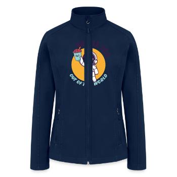 Bubble Tea Junkie, Bubble Tea Lover - Women’s Soft Shell Jacket - navy - Front