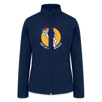 Bubble Tea Junkie, Bubble Tea Lover - Women’s Soft Shell Jacket - navy - Front