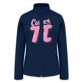 pi day celebration math cutie pi for celebrate pi - Women’s Soft Shell Jacket - navy - Front