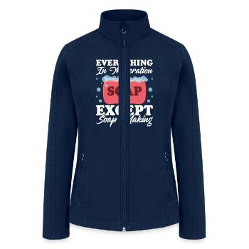 Everything In Moderation Except Soap Making Craft - Women’s Soft Shell Jacket - navy - Front