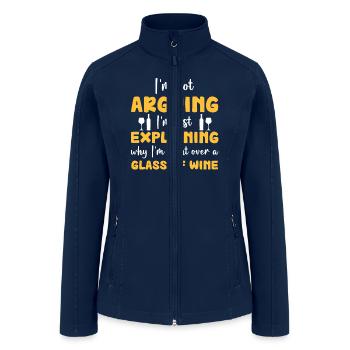 Wine Drinking Wine Tasting Wine Lover - Women’s Soft Shell Jacket - navy - Front