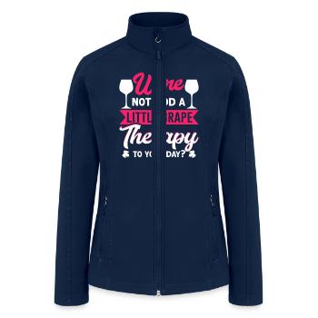 Wine Drinking Wine Tasting Wine Lover - Women’s Soft Shell Jacket - navy - Front
