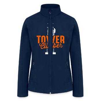 Cell Tower Climber Climbing Technician Design - Women’s Soft Shell Jacket - navy - Front