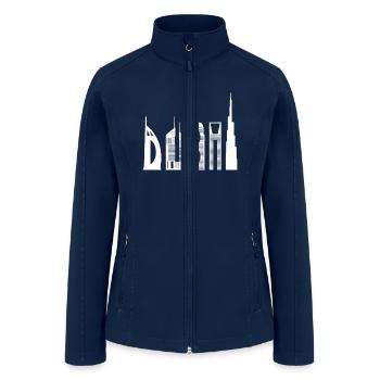 Dubai idea skyline souvenir famous buildings typog - Women’s Soft Shell Jacket - navy - Front