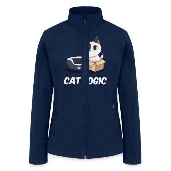 Cat logic at its finest, if it fits I sits - Women’s Soft Shell Jacket - navy - Front