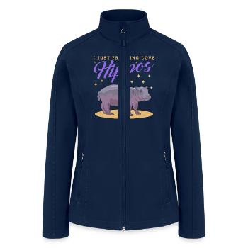 Hippo Love Hippos Hippopotamus - Women’s Soft Shell Jacket - navy - Front