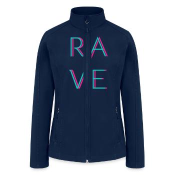 RAVE - Techno Love - Women’s Soft Shell Jacket - navy - Front
