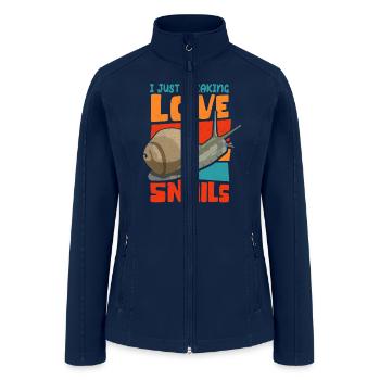 Snail Funny Love Snails - Women’s Soft Shell Jacket - navy - Front