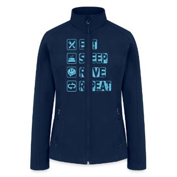 Eat Sleep Rave Repeat - Women’s Soft Shell Jacket - navy - Front