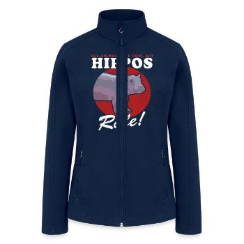 Hippos Rule Hippo Hippopotamus - Women’s Soft Shell Jacket - navy - Front