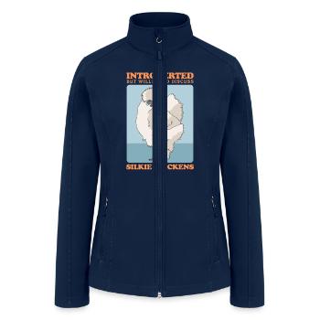 Silky Chicken To Discuss Silkie Chickens - Women’s Soft Shell Jacket - navy - Front