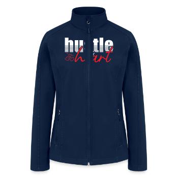 Motivation Quote Hustle & Heart - Women’s Soft Shell Jacket - navy - Front