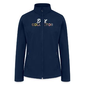 Doll Collector Leopard Patter Design - Women’s Soft Shell Jacket - navy - Front