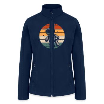 Retro Voodoo Doll Design - Women’s Soft Shell Jacket - navy - Front
