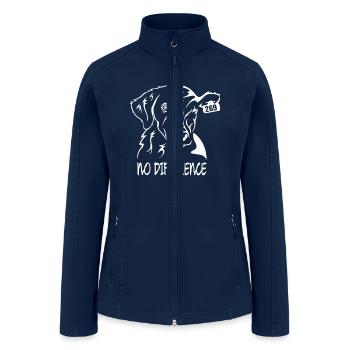 No Difference Vegan, Animal Lover Apparel - Women’s Soft Shell Jacket - navy - Front