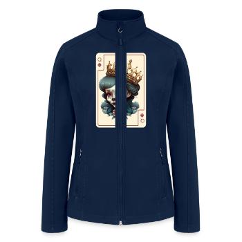 Poker Card Game Scary Halloween Cards - Women’s Soft Shell Jacket - navy - Front